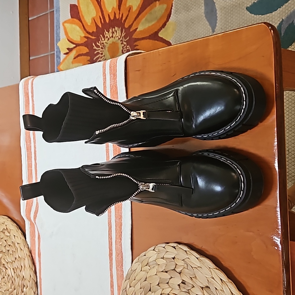 Black combat style boots
